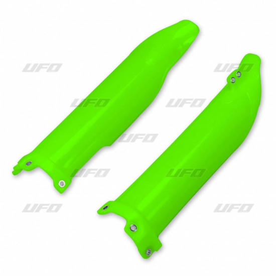 UFO PRIEKINIŲ AMORTIZATORIŲ DANGTELIAI KAWASAKI KXF 250 '09-'26, KXF 450 '09-'26, FLUOR ŽALIA SPALVA