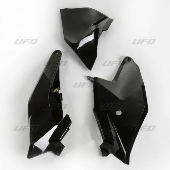 UFO GALINĖS ŠONINĖS PANELĖS KTM SX 85 '18-2023 SU ORO FILTRO DANGTELIU, JUODA SPALVA - PAKEIČIA GG07115001