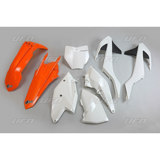 UFO KTM SX/SXF '16-'18 PLASTIKO RINKINYS (IŠSKYRUS SX 250 '16), '17 OEM SPALVA (ORANŽINĖ/BALTA) (KT517E999K)