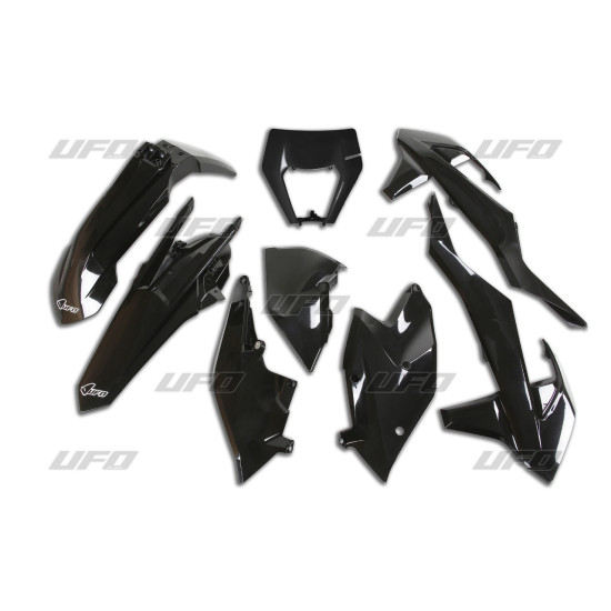 UFO KTM EXC / EXC-F TPI '17-'19 PLASTIC SET WITH LAMP COVER BLACK (KT523E001)