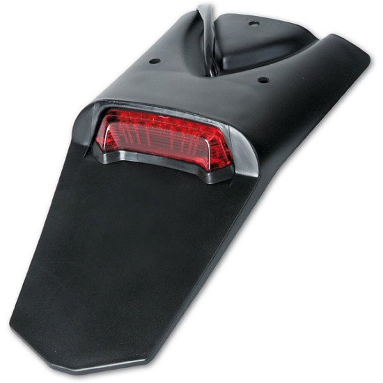 UFO REAR FENDER EXTENSION (ADD-ON) WITH LED LAMP AND LICENSE PLATE SLOT, BLACK (HOMOLOGATED)