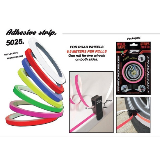 PROGRIP ZZZZ DEKORATYVINĖ RATLANKIŲ JUOSTELĖ (SU APLIKATORIUMI), FUKSIJOS SPALVA (6,2 M) (PG5025FX) (2025-114)