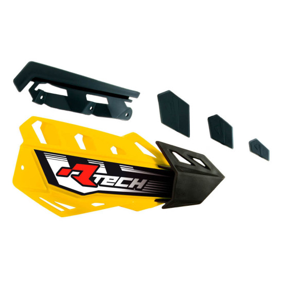RACETECH (RTECH) REPLACEMENT PLASTICS FOR FLX / ALU / ATV HAND GUARDS, YELLOW