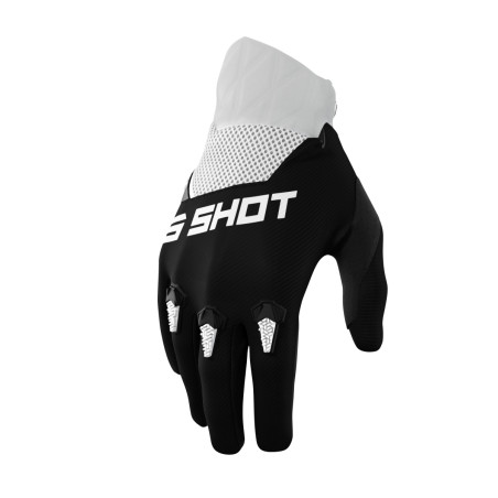 SHOT RACING (2022) pirštinės MOTO DEVO BLACK spalva juoda/balta dydis 10