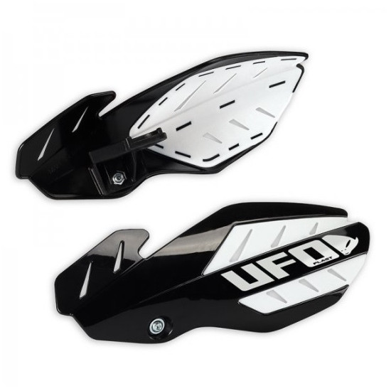 UFO HAND GUARDS FLAME YAMAHA YZF 250 / 450 '14-'17 BLACK / WHITE (WITH MOUNTS) - REPLACED BY PM01652001 + PM01678