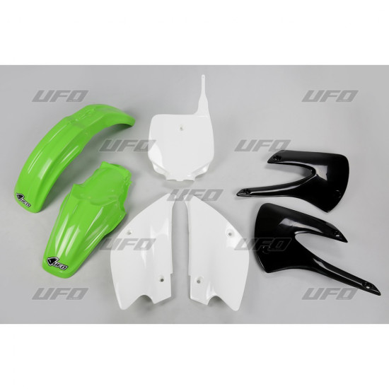 UFO PLASTIKINIŲ DALIŲ RINKINYS KAWASAKI KX 85 '01-'13 OEM SPALVA '10 (ŽALIA/BALTA/JUODA) (KA214E999)
