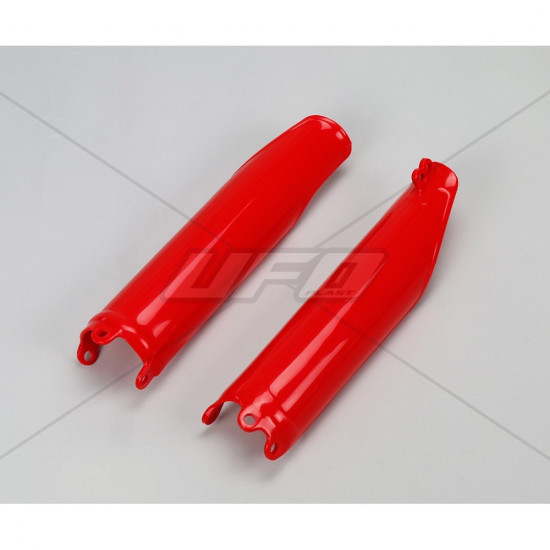 UFO PRIEKINIŲ AMORTIZATORIŲ DANGTELIAI HONDA CRF 250R '14-18, CRF 450R '09-18 RAUDONI - PAKEIČIA HO04661070