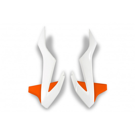 UFO RADIATOR GUARDS KTM SX 85 '18-'24 OEM COLOR '19 (WHITE/ORANGE)