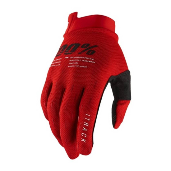 100 PERCENT CROSS / ENDURO ITRACK RAUDONOS PIRŠTINĖS, RAUDONO SPALVA, XL DYDIS