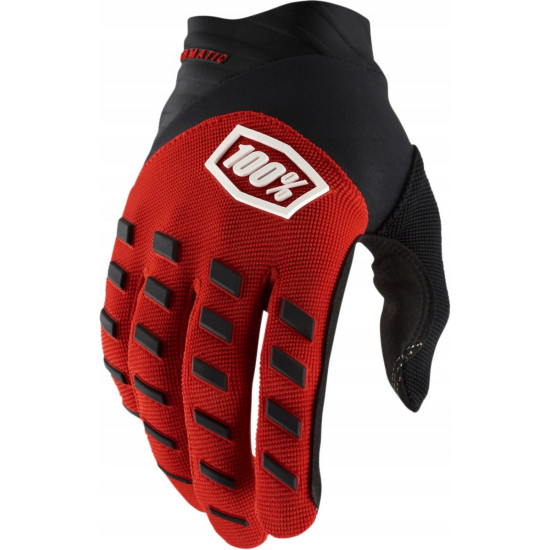 100 PERCENT CROSS / ENDURO AIRMATIC RAUDONOS / JUODOS PIRŠTINĖS XL DYDIS