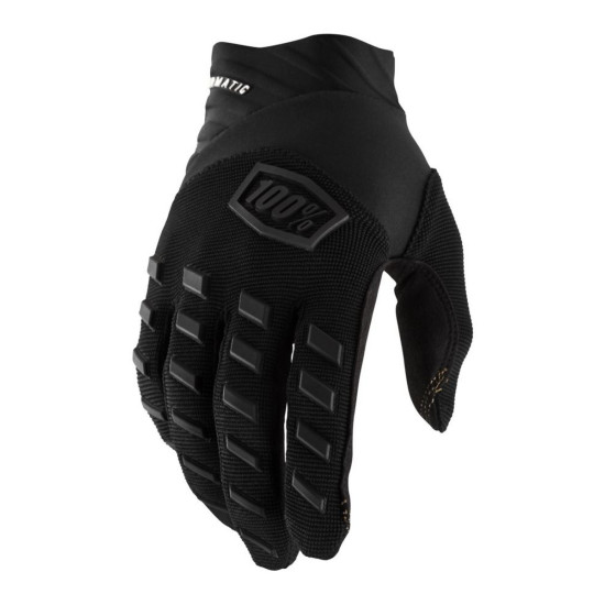 100 PERCENT CROSS / ENDURO AIRMATIC JUODOSIOS / ANGLIES SPALVOS PIRŠTINĖS, L DYDIS