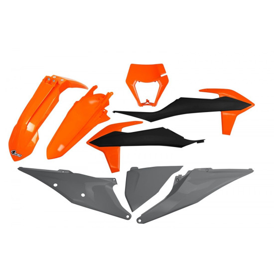 UFO PLASTIKINIS RINKINYS KTM EXC 125 '20-'21, EXC 250/300 TPI '20-'23, EXC-F 250/350/450/500 '20-'23 SU ŽIBINTŲ DANGTELI