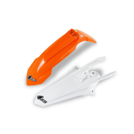 UFO FENDER SET KTM SX 85 '18-'24 OEM COLOR (FRONT ORANGE, REAR WHITE) (KT04083127, KT04084042)