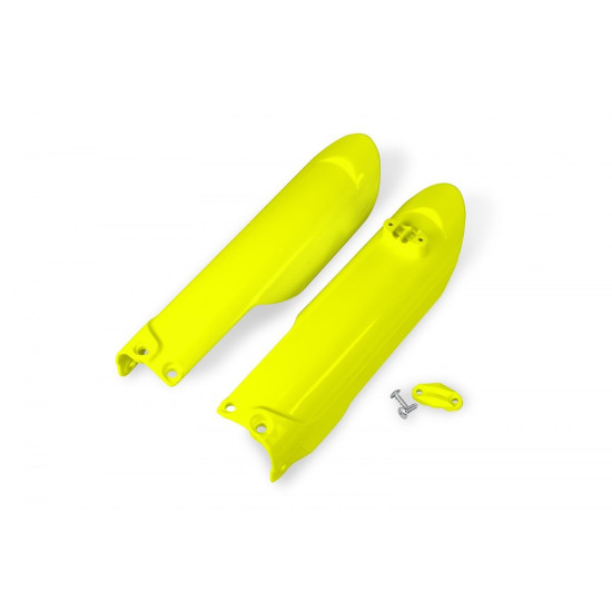 UFO FRONT SHOCK ABSORBER GUARDS KTM SX 85 '18-'26, HUSQVARNA TC 85 '18-'26, GAS GAS MC 85 '21-'26 YELLOW - REPLACES GG07