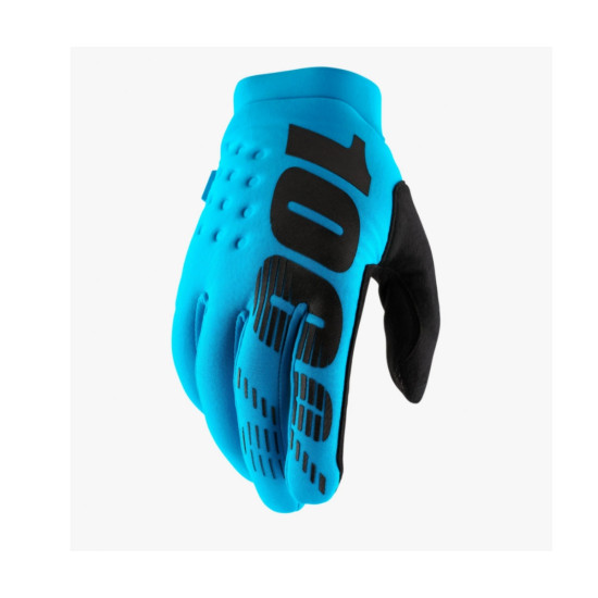 100 PERCENT CROSS / ENDURO / MTB PIRŠTINĖS BRISKER SOFTSHELL TURQUOISE M DYDIS - SPECIALUS PASIŪLYMAS