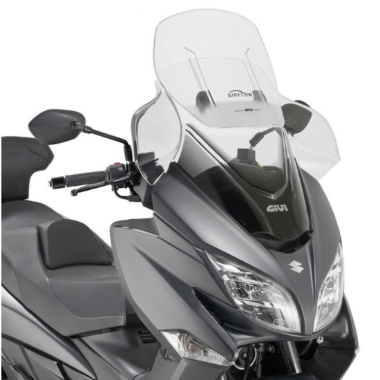 KAPPA WINDSCREEN SUZUKI BURGMAN 400 '17-'21, 75 X 67 CM ADJUSTABLE AIRFLOW CLEAR