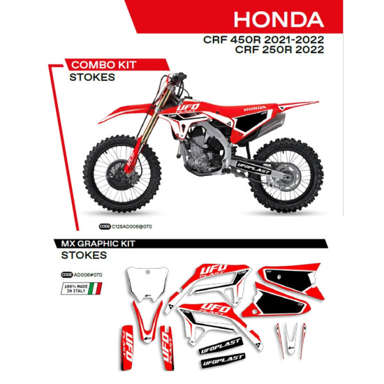 UFO LIPDUKŲ RINKINYS HONDA CRF 250R '22 CRF 450R '21-'22 STOKES RED - IŠPARDAVIMAS