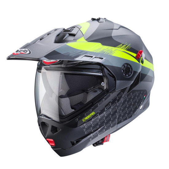 CABERG ATLENKIAMAS ENDURO ŠALMAS, MODELIS TOURMAX X SARABE, SPALVA MATINIS PILKAS / JUODA / FLUO GELTONA, DYDIS M (SU PI