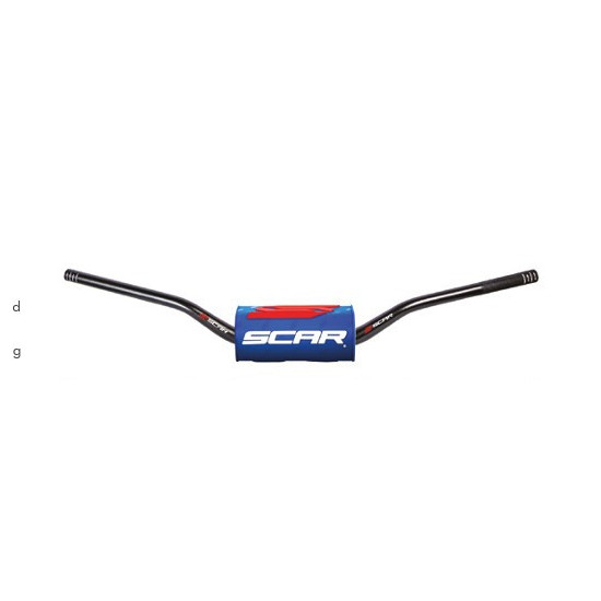 SCAR RACING STEERING WHEEL WITHOUT CROSSBAR 28.6MM MODEL MCGRATH / SHORT COLOR BLACK SPONGE BLUE / WHITE