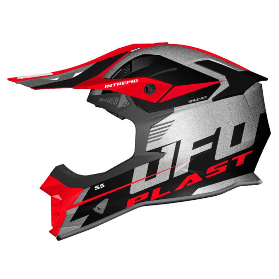 UFO ŠALMAS INTREPID CROSS SPALVA JUODA / SIDABRINĖ / FLUO RAUDONA DYDIS M (ECE 22R06)