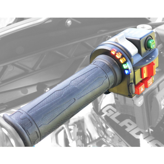 KOSO HEATED GRIPS WITH CONTROLLER AND THUMB HEATER ATV / SNOWMOBILE (22MM + 22MM, 7/8 INCH + 7/8 INCH) LENGTH 130MM 5 HE