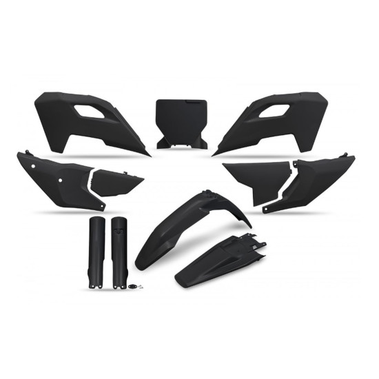 UFO PLASTIKINIS RINKINYS (PILNAS RINKINYS) SU TELESKOPINĖMIS APSAUGOMIS (AMORTIZATORIAIS) HUSQVARNA TC 125 / 250 '23-'24