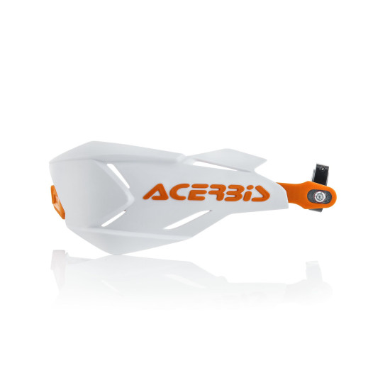 ACERBIS X-FACTORY HAND GUARDS WITH ALUMINUM CORE, WHITE/ORANGE