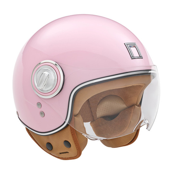NOX PREMIUM OPEN FACE HELMET JET IDOL SOLID COLOR PINK PASTEL GLOSS SIZE S