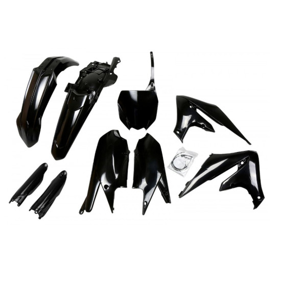 UFO PLASTIKINIS RINKINYS (PILNAS KOMPLEKTAS) SU TELESKOPU (AMORTIZATORIUMI) UŽDENGIA YAMAHA YZF 250 '19-'23, YZF 450 '18