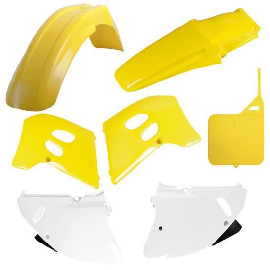 POLISPORT PLASTIKINIS KOMPLEKTAS SUZUKI RM 125 / 250 '93-'95 SPALVA GELTONA BALTA