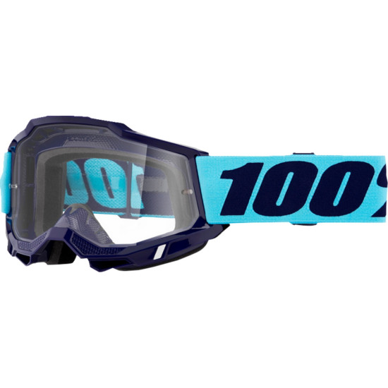 100 PERCENT ACCURI 2 VAULTER GOGGLES - CLEAR LENS - BLUE / NAVY BLUE CLEAR LENS