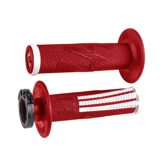 ODI BEKELĖS RANKENOS EMIG PRO V2 LOCK-ON RANKENOS SPALVA RAUDONA BALTA