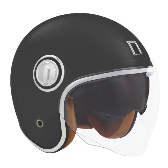 NOX PREMIUM ATVIRAS ŠALMAS JET HERITAGE VIENOS SPALVOS MATINIS JUODAS DYDIS S
