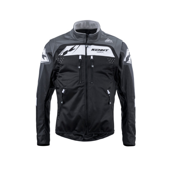 KENNY RACING ADVENTURE/ENDURO JACKET MODEL SOFTSHELL GREY COLOR BLACK / GREY / WHITE SIZE XL