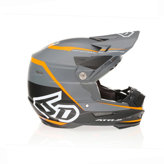 6D HELMETS CROSS / ENDURO HELMET MODEL ATR-2 ALPHA NEON ORANGE COLOR BLACK / GREY / ORANGE / WHITE SIZE L ( 58 - 59 CM )