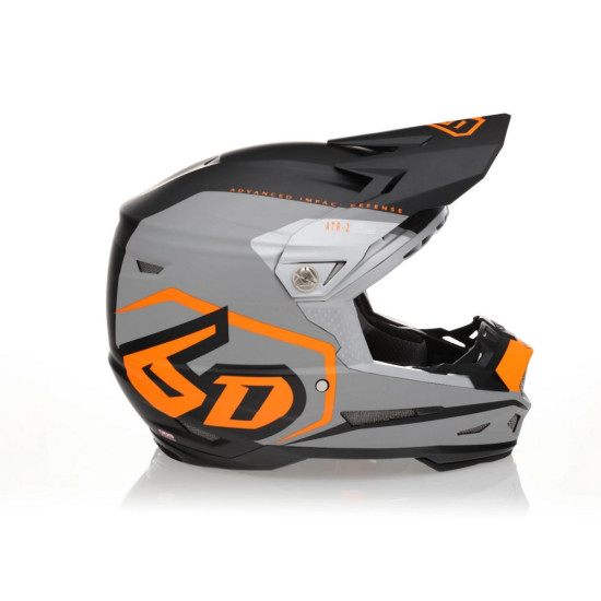 6D HELMETS CROSS / ENDURO HELMET MODEL ATR-2 DELTA NEON ORANGE COLOR BLACK / GREY / ORANGE SIZE L ( 58 - 59 CM )