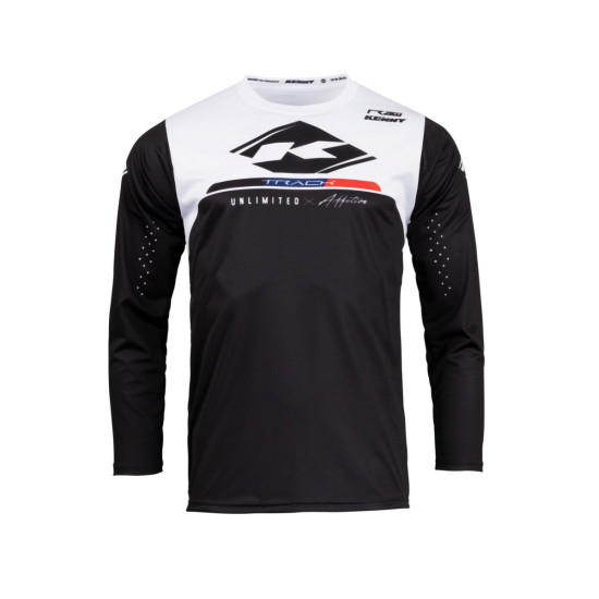KENNY RACING T-SHIRT CROSS / ENDURO MODEL TRACK KID / JUNIOR RAW BLACK COLOR BLACK / WHITE SIZE XXS (7 / 9 YEARS)