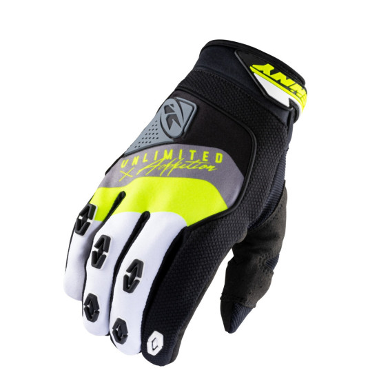 KENNY RACING CROSS / ENDURO GLOVES MODEL SAFETY BLACK / GREY / YELLOW COLOR BLACK / GREY / YELLOW FLUO SIZE M