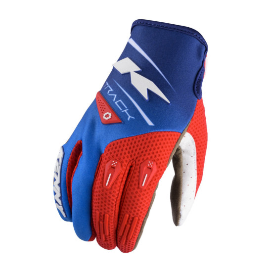 KENNY RACING GLOVES CROSS / ENDURO MODEL TRACK KID / JUNIOR NAVY / RED COLOUR BLUE / RED / WHITE SIZE M (4 YEARS)