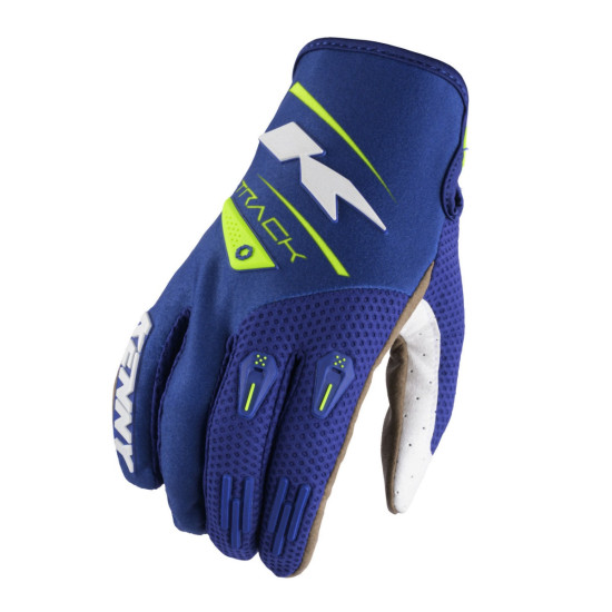 KENNY RACING CROSS / ENDURO GLOVES MODEL TRACK KID / JUNIOR NAVY / NEON YELLOW COLOR BLUE / FLUO YELLOW SIZE M (4 YEARS)