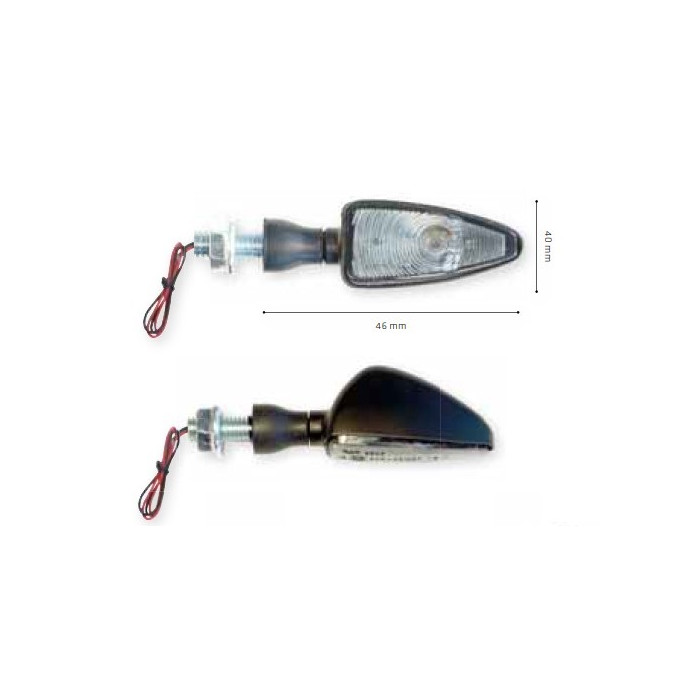 FAR turn signal light 21W white glass color black (2 units / mountings included in the kit)