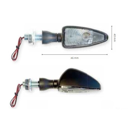 FAR turn signal light 21W white glass color black (2 units / mountings included in the kit)