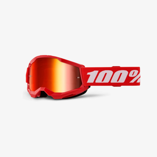 100 PERCENT STRATA 2 JAUNIMO AKINIAI VAIKAMS, RAUDONOS SPALVOS, SU VEIDRODIŠKAIS LĘŠIAIS, RAUDONO / BALTOS SPALVOS, RAUD