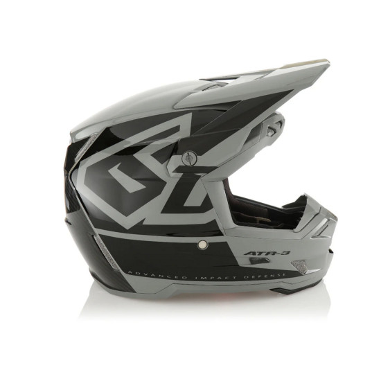6D ŠALMAI KROSO / ENDURO ŠALMAS, MODELIS ATR-3 HEX, BLIZGUS JUODA, SPALVA JUODA / PILKA, DYDIS S (55 - 56 CM)