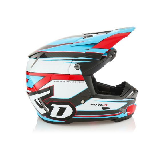 6D ŠALMAI KROSO / ENDURO ŠALMAS, MODELIS ATR-3 HIPER BLYKSUS RAUDONA / CIAN SPALVA BALTA / RAUDONA / MĖLYNA / JUODA DYDI