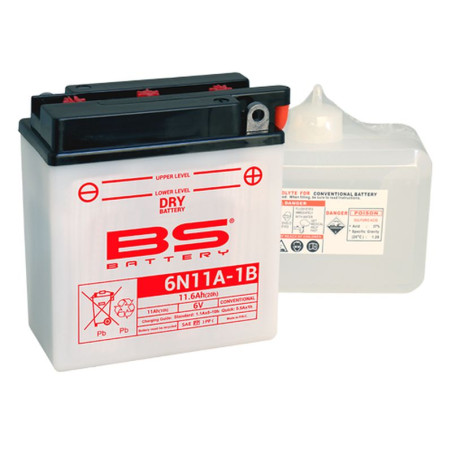 BS 2022/02 akumuliatorius 6N11A-1B 6V 11AH 122X62X131 Elektrolitų užpildas atskirai (6) UE2019/1148