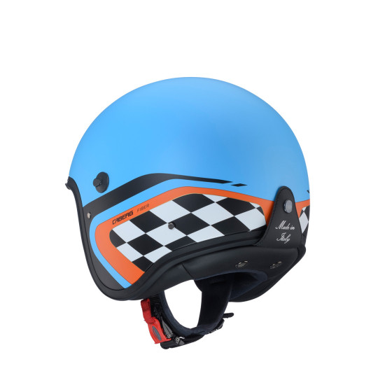 CABERG ATVIRAS ŠALMAS JET MODELIO FREERIDE X DAYTONA SPALVA MATINĖ MĖLYNA / JUODA / ORANŽINĖ XL DYDIS (SU SKYDELIU)
