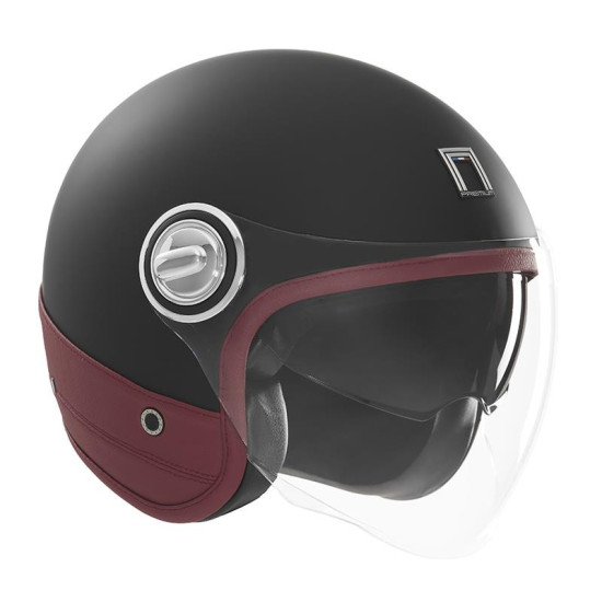NOX PREMIUM ATVIRAS ŠALMAS JET HERITAGE ODA SPALVA MATINIS JUODA / RAUDONA DYDIS M