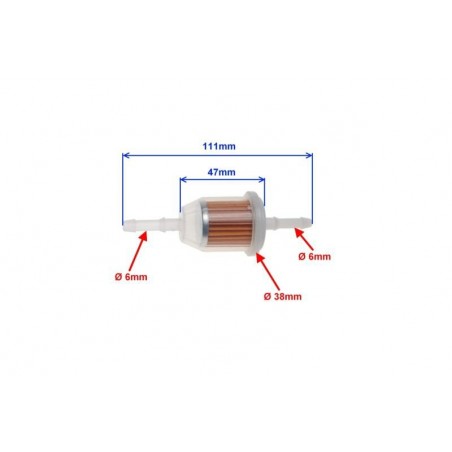 Fuel filter 6/8mm