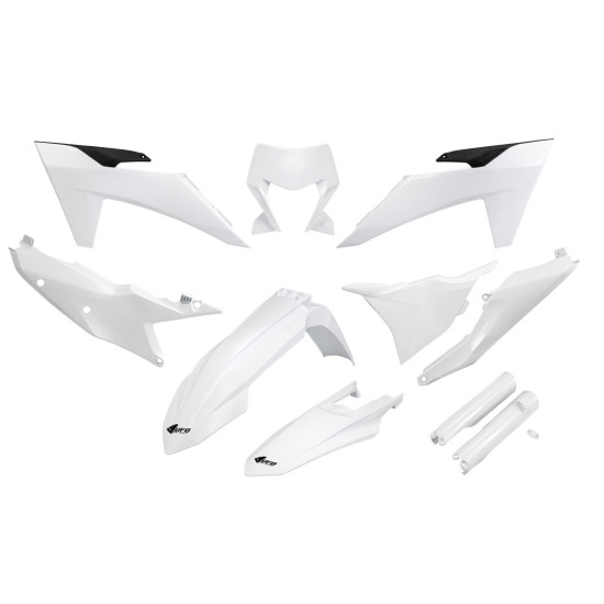 UFO PLASTIC SET (FULL KIT) WITH TELESCOPIC GUARDS (SHOCK ABSORBERS) KTM EXC 150 / 250 / 300 TBI '24-'25, EXC-F 250 / 350